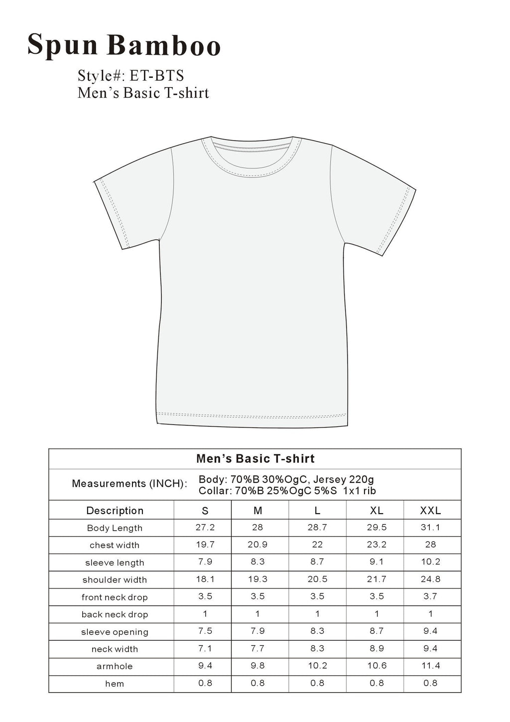 MASONARY™️ Men's Bamboo Viscose/Organic Cotton Short Sleeve T-Shirt - Classic Cut
