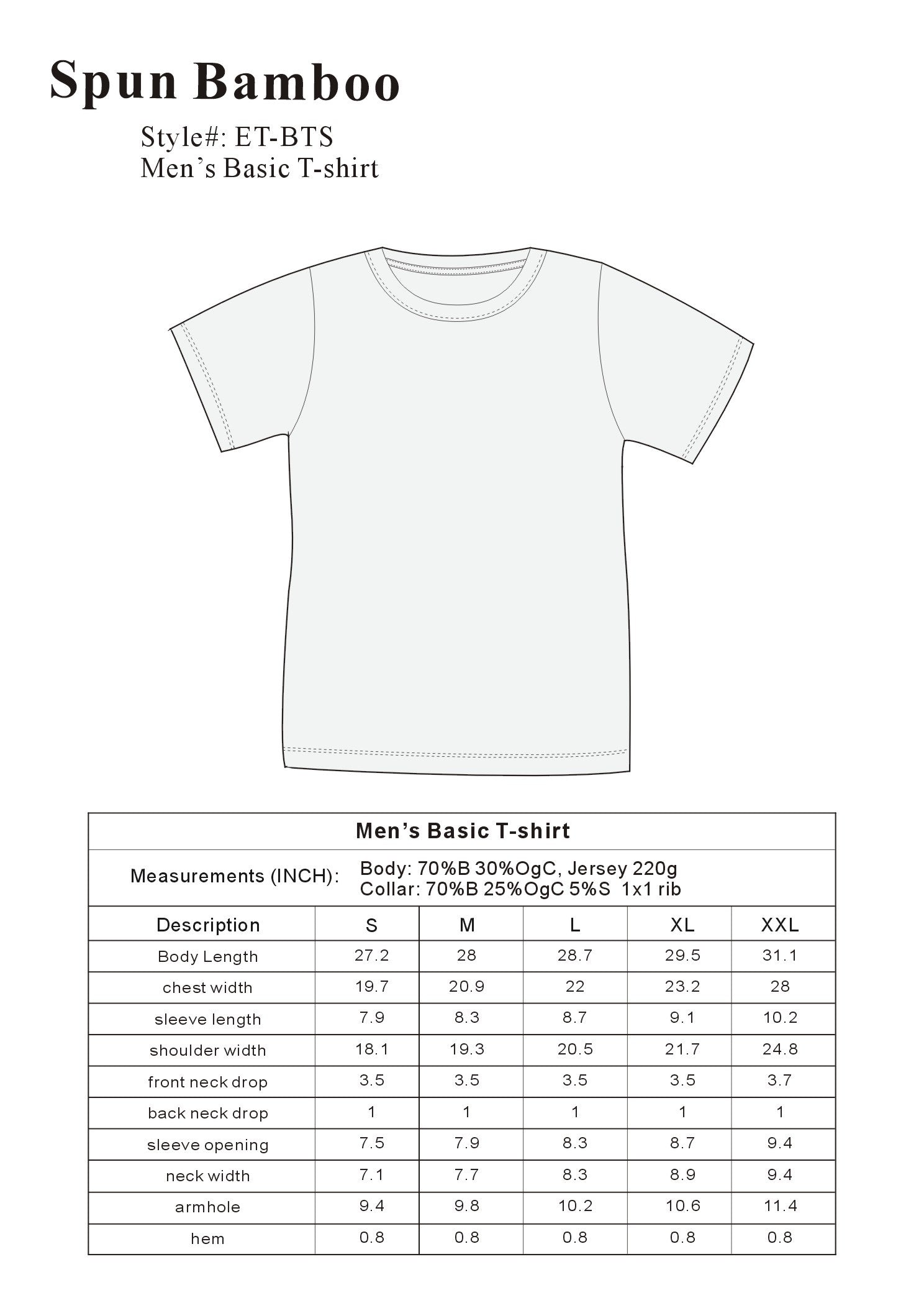MASONARY™️ Men's Bamboo Viscose/Organic Cotton Short Sleeve T-Shirt - Classic Cut
